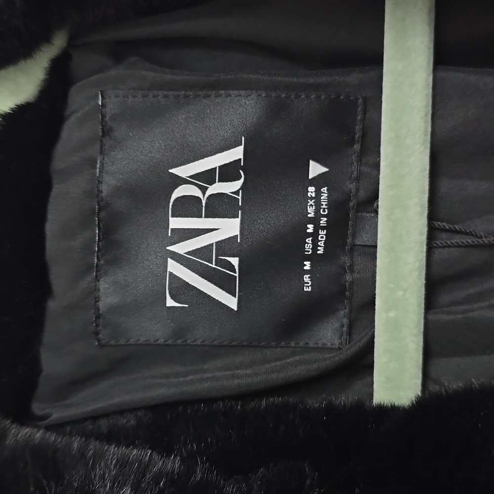 Zara Black Faux Fur Coat - Picture 8 of 16